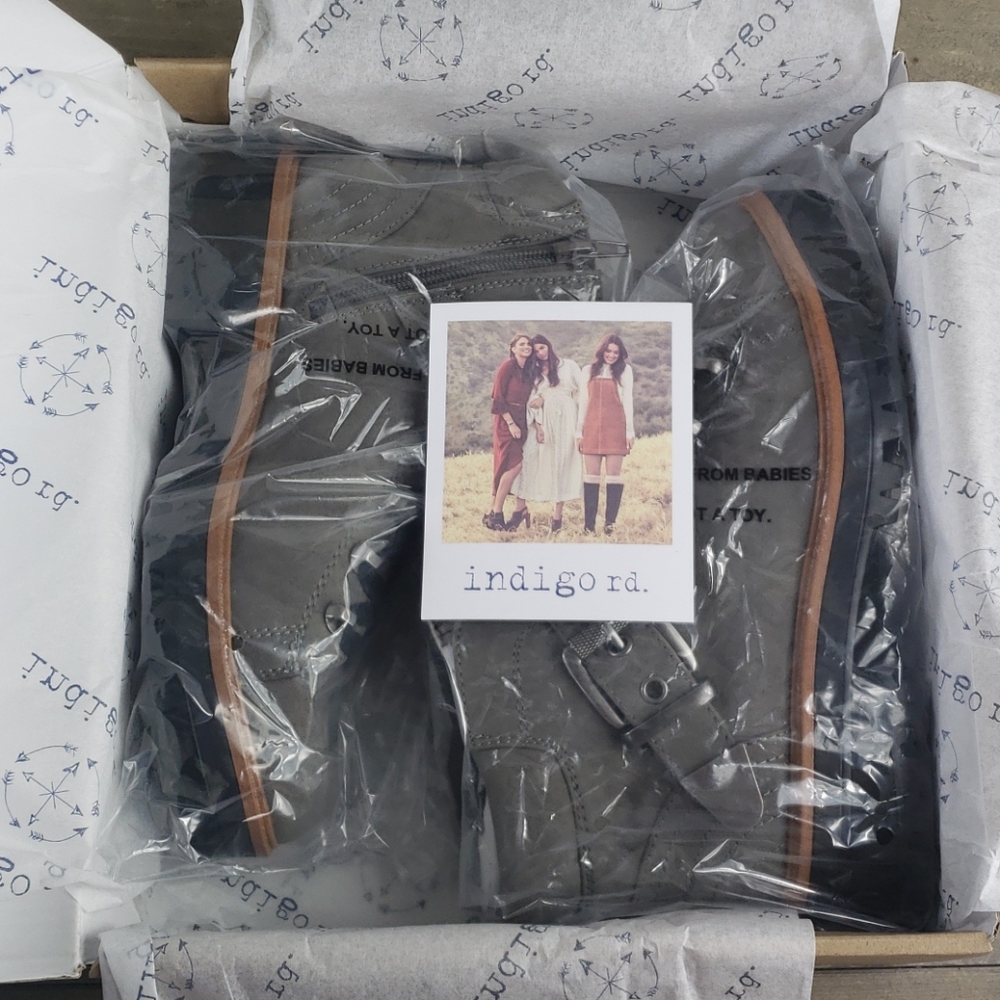 Indigo rd. IrBIS Ankle Boots Gray Lace up/zipper - Picture 7 of 7